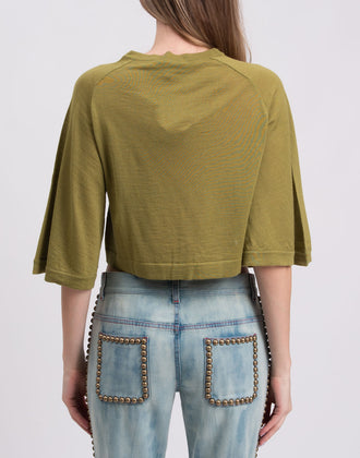 RRP €415 ALBERTA FERRETTI Wool Cardigan Size IT 42 / M Cropped Made in Italy gallery photo number 6