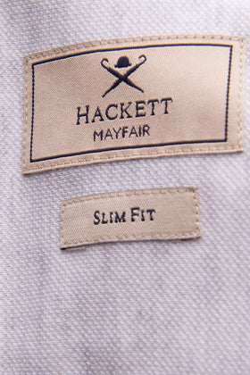 RRP €165 HACKETT Pique Shirt Size XXL Melange Effect Spread Collar Slim Fit gallery photo number 9