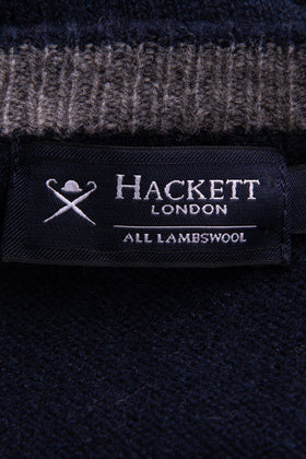 HACKETT Wool Jumper Size S Thin Knit Embroidered Logo Long Sleeve Crew Neck gallery photo number 8