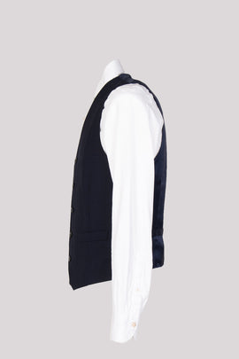 RRP €185 HACKETT Wool Waistcoat Size 38R / 48R / S Fully Lined Tartan Cinch Back