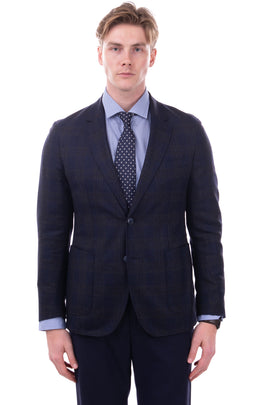 RRP €395 HACKETT Wool Blazer Jacket Size 38R / 48R / S Prince Of Wales Pattern