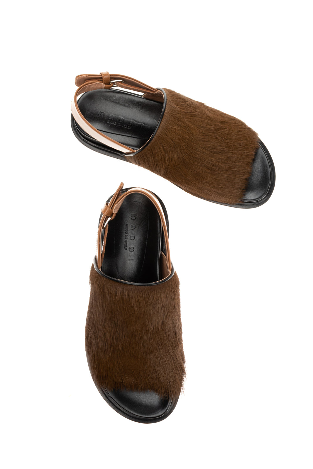 RRP €590 MARNI Calf Hair Slingback Sandals EU 35 UK 3 US 5 Footbed Made in Italy gallery main photo