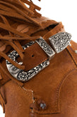 Suede Leather Mid-Calf Boots EU 36 UK 3 US 6 Treated Wedge Insole Fringe gallery photo number 7