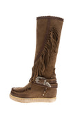 Suede Leather Mid-Calf Boots EU 36 UK 3 US 6 Treated Wedge Insole Made in Italy gallery photo number 3