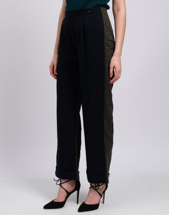 RRP €140 NV3 Pleated Trousers W30 Wool Blend Colour Block Made in Italy gallery photo number 5