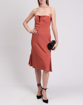 TOPSHOP Flare Dress Size UK 10 Bandeau Neckline gallery photo number 2