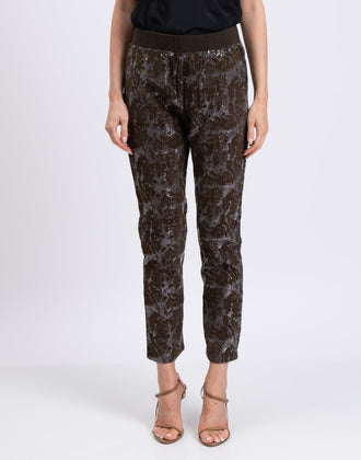 RRP €140 PINKO TAG Sequined Trousers Size IT 40 Partly Velour Coated Cropped gallery photo number 4