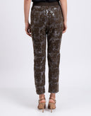 RRP €140 PINKO TAG Sequined Trousers Size IT 40 Partly Velour Coated Cropped gallery photo number 6