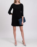 TWINSET Shift Dress Size IT 42 Black Zipped Back 3/4 Sleeve gallery photo number 1