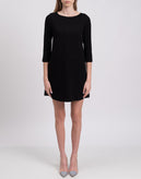 TWINSET Shift Dress Size IT 42 Black Zipped Back 3/4 Sleeve gallery photo number 4