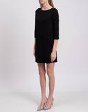 TWINSET Shift Dress Size IT 42 Black Zipped Back 3/4 Sleeve gallery photo number 5