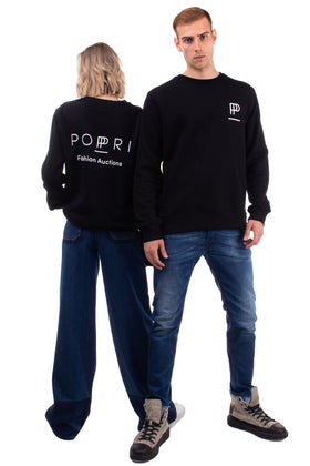 POPPRI Unisex Sweatshirt Size L Coated Logo Two Tone Crew Neck gallery photo number 3