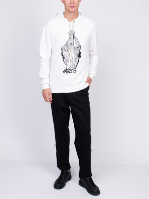 RRP €189 TOM REBL Hoodie Size XL Coated Front Pullover Made in Italy