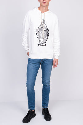 RRP €189 TOM REBL Hoodie Size S Coated Front Drawstring Made in Italy