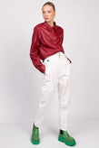 RRP€185 PINKO NEW CARA 1 Pleated Trousers W30 White Carrot Fit Made in Italy gallery photo number 1