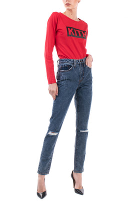 8 Jeans W26 Ripped Style Garment Dye Zip Fly