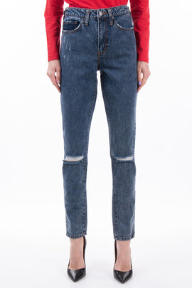 8 Jeans W26 Ripped Style Garment Dye Zip Fly
