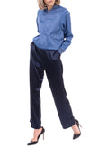 8 Satin Tailored Trousers Size IT 42 Zip Fly gallery photo number 1