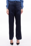 8 Satin Tailored Trousers Size IT 42 Zip Fly gallery photo number 2