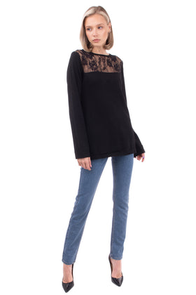 RRP €120 JOLIE By EDWARD SPIERS Jumper Size S Lace Yoke Made in Italy gallery photo number 2