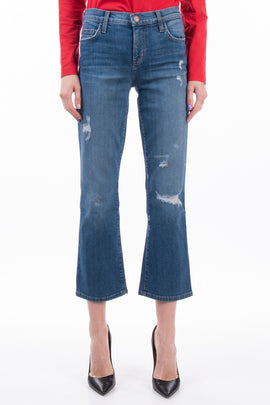 RRP €280 CURRENT/ELLIOTT Kick Jeans W28 Stretch Ripped Faded Cropped Relaxed Fit