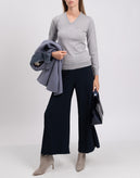 8 Wool Jumper Size XS Melange Effect Thin Crew Neck Made in Italy gallery photo number 2