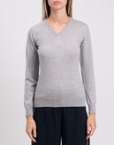 8 Wool Jumper Size XS Melange Effect Thin Crew Neck Made in Italy gallery photo number 4