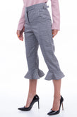 RRP €180 WALTER BAKER Capri Trousers Size US 2 / S Tartan Pattern Ruffle Cuffs gallery photo number 4