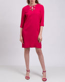 RRP €455 VIA DELLE PERLE VDP CLUB Shift Dress Size IT 42 / S Rhinestones gallery photo number 1