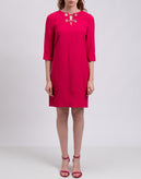 RRP €455 VIA DELLE PERLE VDP CLUB Shift Dress Size IT 42 / S Rhinestones gallery photo number 4