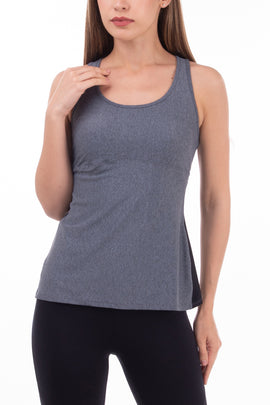 SAPOPA Vest Top Size XS Mesh Insert Racer Back Scoop Neck Made in Italy