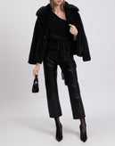 RRP €405 CINQ A SEPT Top Blouse Size S Fringe Satin Hem Knot Front One Shoulder gallery photo number 2