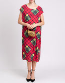 RRP €260 CARLA G. Shift Dress Size IT 42 / S Patterned Split Hem Made in Italy gallery photo number 1
