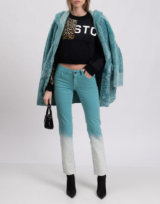 RRP €250 JUST CAVALLI Jeans W26 Stretch Light Crumpled Dip Dye Zip Fly Slim Fit