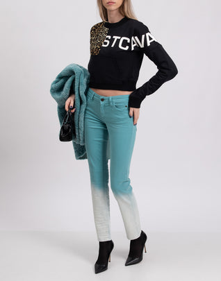 RRP €250 JUST CAVALLI Jeans W26 Stretch Light Crumpled Dip Dye Zip Fly Slim Fit