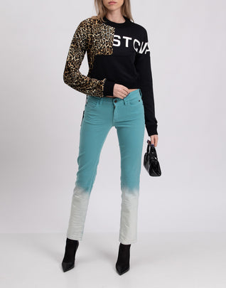 RRP €250 JUST CAVALLI Jeans W29 Stretch Light Crumpled Dip Dye Zip Fly Slim Fit