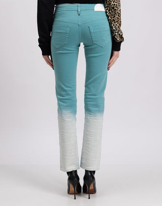 RRP €250 JUST CAVALLI Jeans W29 Stretch Light Crumpled Dip Dye Zip Fly Slim Fit gallery photo number 6