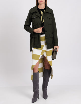 RRP €120 8 Safari Jacket Size IT 40 Fully Lined Belted