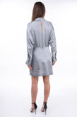 RRP €220 TOPSHOP UNIQUE Silk Satin Flare Dress Size UK 14 Patterned Split Hem gallery photo number 5