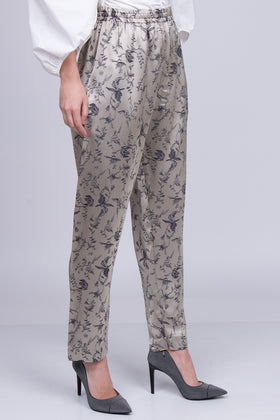 RRP €330 FORTE_FORTE Jacquard Satin Trousers Size 1 / S Floral Elasticated Waist gallery photo number 4