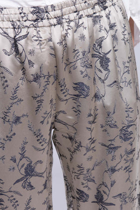 RRP €330 FORTE_FORTE Jacquard Satin Trousers Size 1 / S Floral Elasticated Waist gallery photo number 6