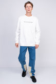 GAZZARRINI Sweatshirt Size XL Coated Logo Front Long Sleeve Crew Neck Pullover gallery photo number 2