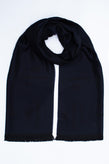 CHURCH'S Wool Long Scarf RRP$310 Logo Jacquard Frayed Edges Made in Italy gallery photo number 5