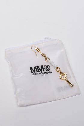 RRP €140 MM6 MAISON MARGIELA Single Dangle Earring Chain Key Charm Made in Italy gallery photo number 1