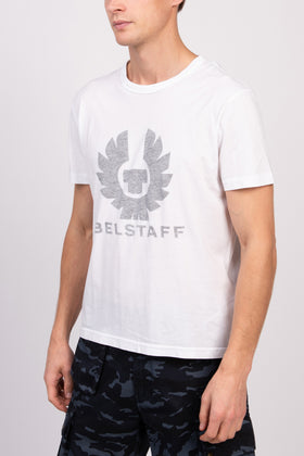 BELSTAFF COTELAND T-Shirt Top US-UK46 IT56 2XL White Printed Logo Crew Neck gallery photo number 4