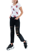 RRP €295 DONDUP Jeans W27 Ripped Lame Effect Made in Italy gallery photo number 2