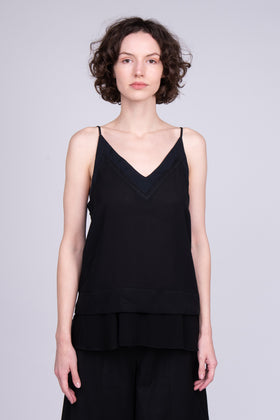 RRP €145 BY MALENE BIRGER Crepe Cami Top Size EU 34 / XS Black See Through gallery photo number 1