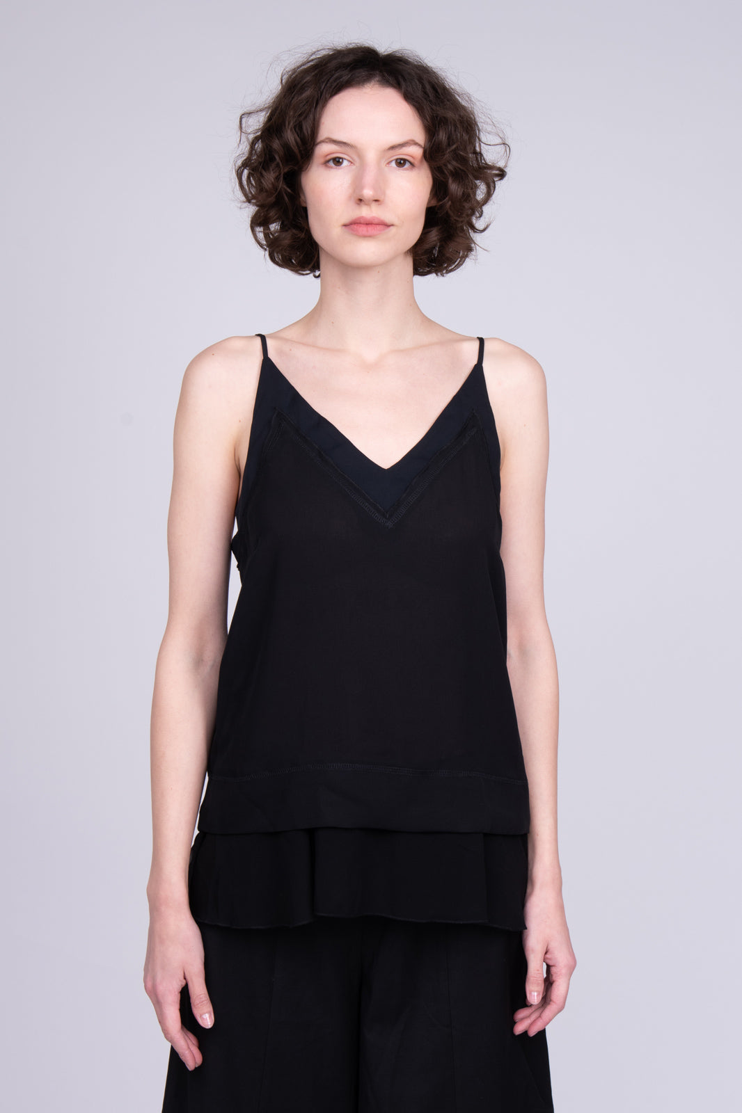 RRP €145 BY MALENE BIRGER Crepe Cami Top Size EU 34 / XS Black See Through gallery main photo