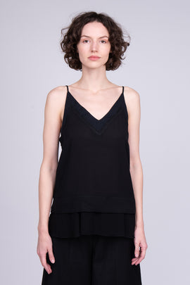 RRP €145 BY MALENE BIRGER Crepe Cami Top Size EU 34 / XS Black See Through