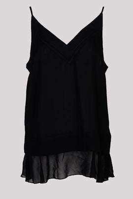 RRP €145 BY MALENE BIRGER Crepe Cami Top Size EU 38 / M Black See Through